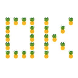 OK button and pineapple