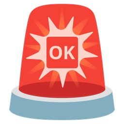 OK button and police car light