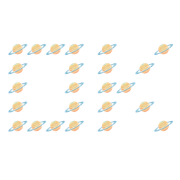 OK button and ringed planet