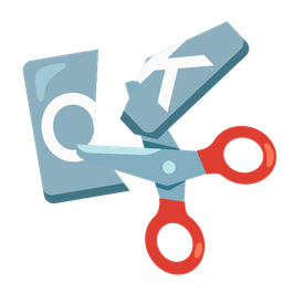 OK button and scissors