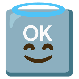 OK button and Smiling face with halo