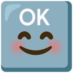 OK button and Smiling face with smiling eyes