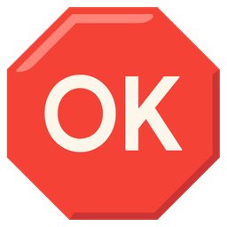 OK button and stop sign