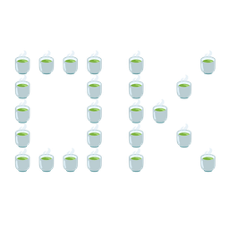 OK button and teacup without handle