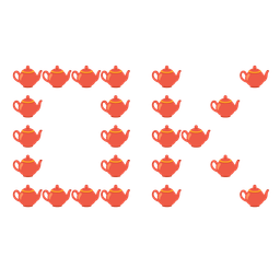 OK button and teapot