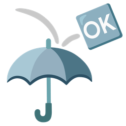 OK button and umbrella