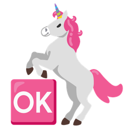 OK button and unicorn