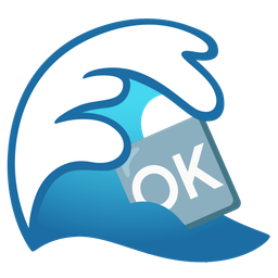 OK button and water wave