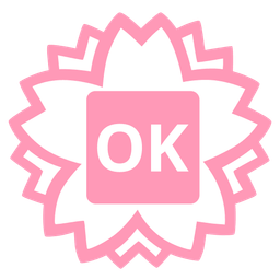 OK button and white flower