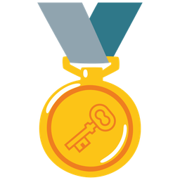 old key and 1st place medal