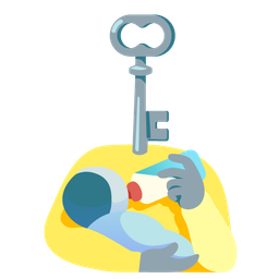 old key and baby bottle