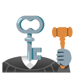 old key and balance scale