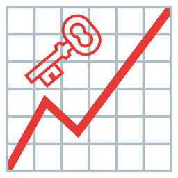 old key and chart increasing
