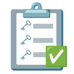 old key and check mark button