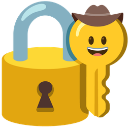 old key and cowboy hat face