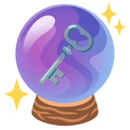 old key and crystal ball