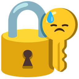 old key and downcast face with sweat