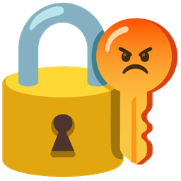 old key and enraged face