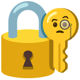 old key and face with monocle