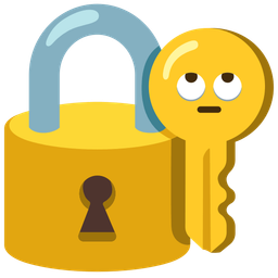 old key and face with rolling eyes