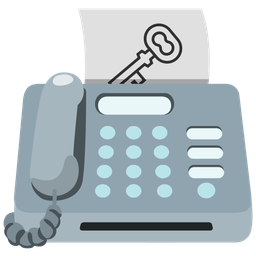 old key and fax machine