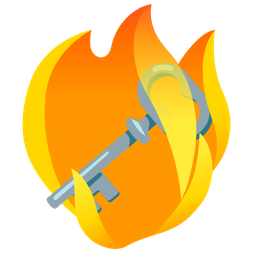 old key and fire
