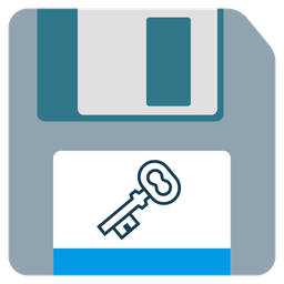 old key and floppy disk