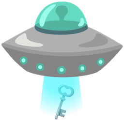 old key and flying saucer