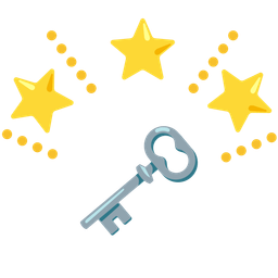 old key and glowing star