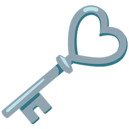 old key and heart suit