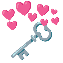 old key and heart with arrow