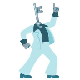 old key and mirror ball