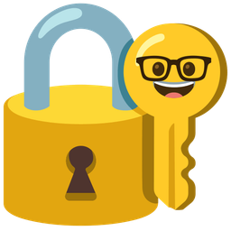 old key and nerd face