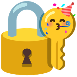 old key and partying face