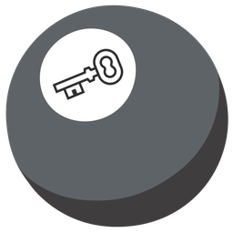 old key and pool 8 ball