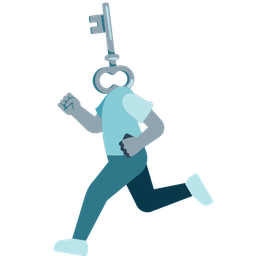 old key and running shoe