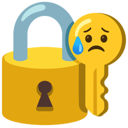 old key and sad but relieved face