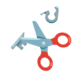 old key and scissors