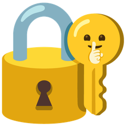 old key and shushing face