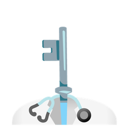 old key and stethoscope