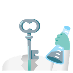 old key and test tube