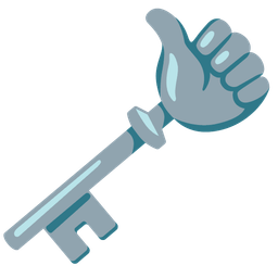 old key and thumbs up