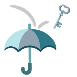 old key and umbrella