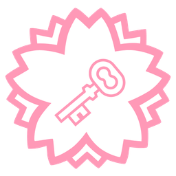 old key and white flower