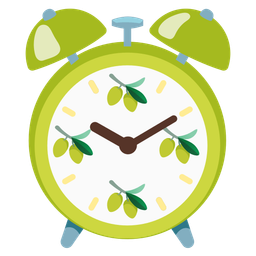 olive and alarm clock