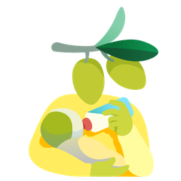 olive and baby bottle