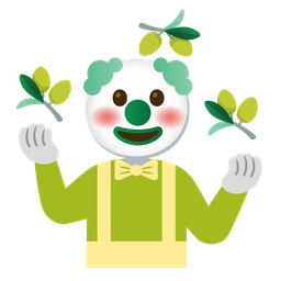 olive and clown face