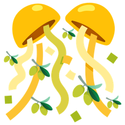 olive and confetti ball