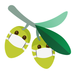 olive and face with medical mask