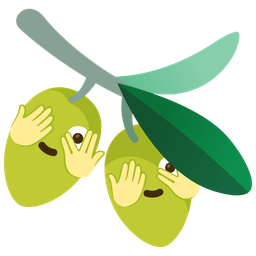 olive and face with peeking eye